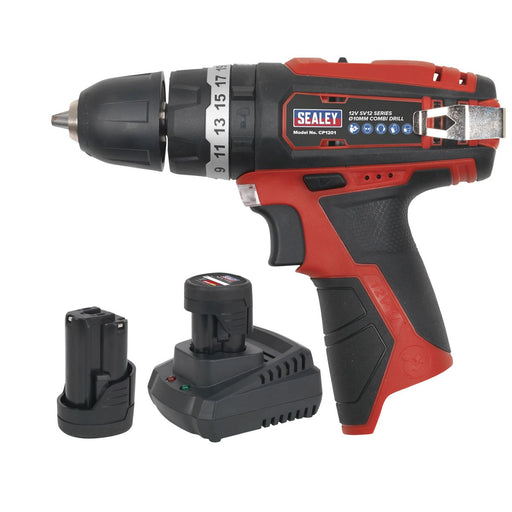 HAMMER DRILL/DRIVER KIT 10MM 12V LI-ION - 2 BATTE Sealey  - Dynamic Drive