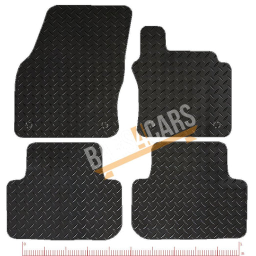 Fully Tailored Silver Trim Rubber Mats fits VW Golf 14 Sv Set of 4 With 4 Clips UKB4C  - Dynamic Drive