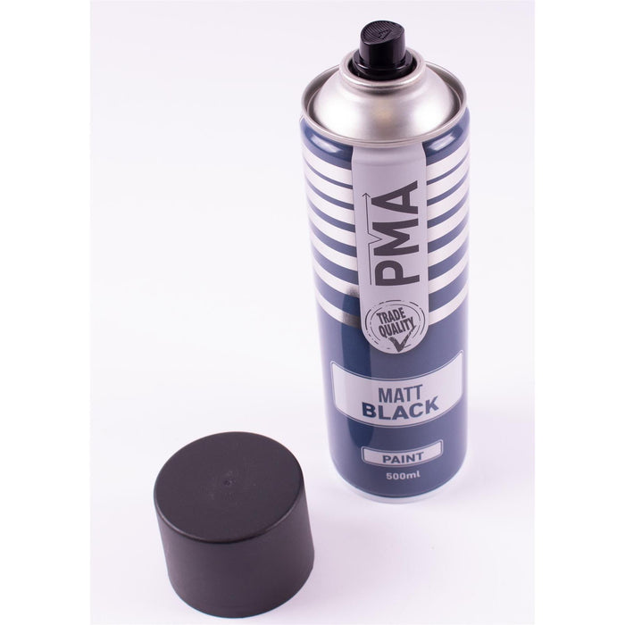 12x PMA Professional Matt Black 500ml Spray Paint High Coverage PMA  - Dynamic Drive