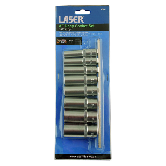 Laser AF Deep Socket Set 3/8"D 8pc 5694