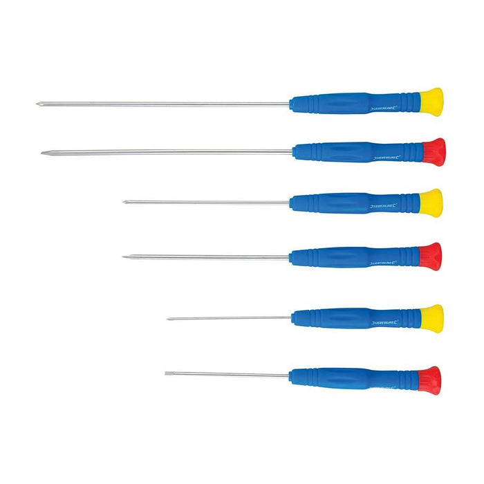 Silverline Extra-Long Precision Screwdriver Set 6pce 6pce Silverline  - Dynamic Drive