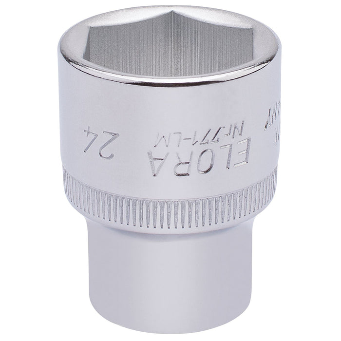 Draper Elora Hexagon Socket, 1/2" Sq. Dr., 24mm 15313