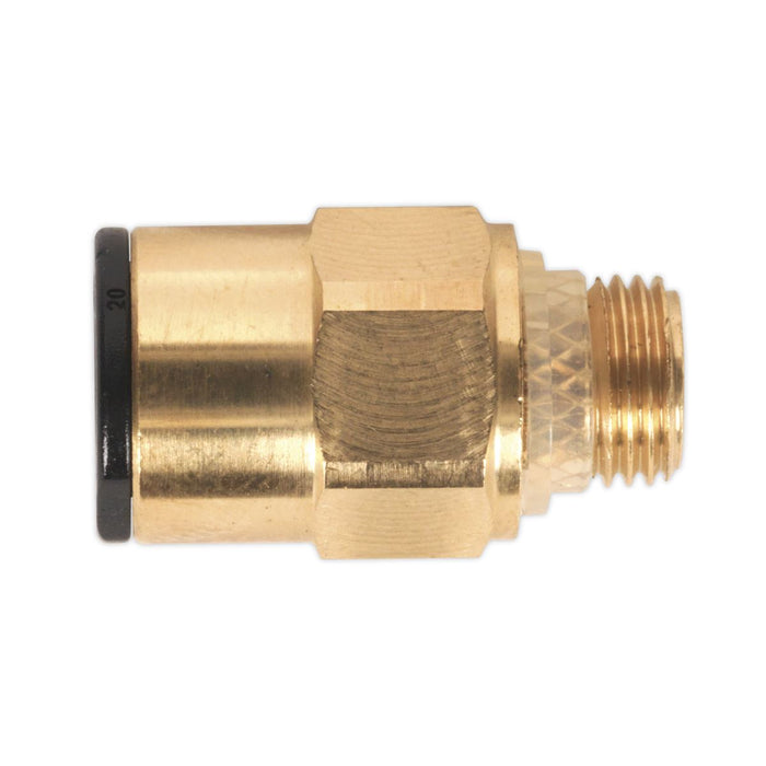 Sealey Brass SuperThread Straight Adaptor 8mm x 1/8"BSP Pack of 2 (John Guest Sp Sealey  - Dynamic Drive