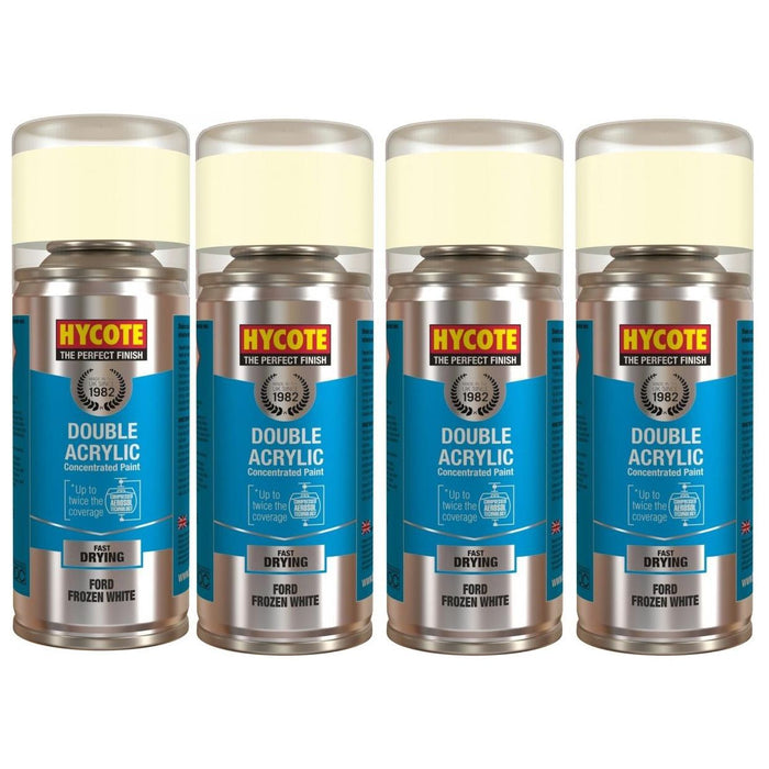 4x Hycote Aerosol Paint for Ford Frozen White 150ml Hycote  - Dynamic Drive