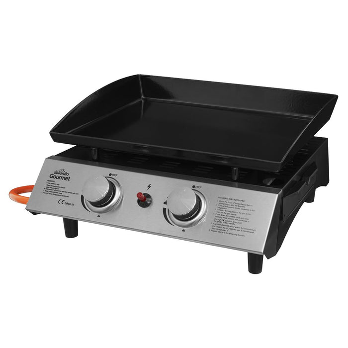 Dellonda 2 Burner 5kW Portable Gas Plancha - Stainless Steel Dellonda  - Dynamic Drive