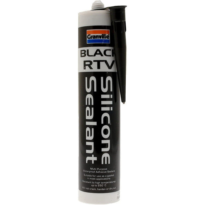 Black RTV Silicone Adhesive Sealant Waterproof Gasket Flexible HighTemp 310ml Granville  - Dynamic Drive