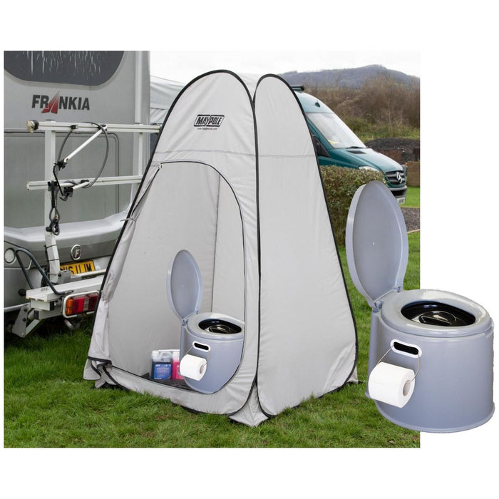 Camping Toilet Lightweight and Portable & Pop Up Toilet Tent - Caravan Festivals Maypole  - Dynamic Drive