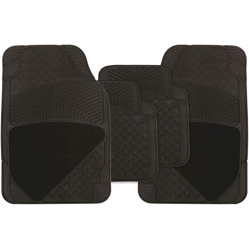 Heavy Duty Rubber & Carpet Car Floor Mats Set Universal Fit Town Parts  - Dynamic Drive