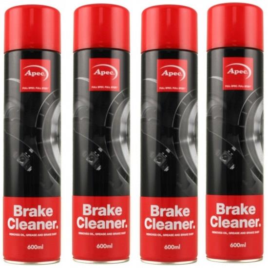 4x 600ml APEC Brake Cleaner Aerosol Spray Professional Degreaser Apec  - Dynamic Drive