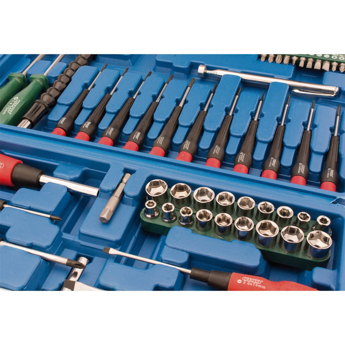 Draper Screwdriver, Socket and Bit Set, Blue (70 Piece) 40850