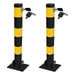 2x Round Heavy Duty Folding Bolt Down Security Parking Post Bollard Driveway Streetwize  - Dynamic Drive