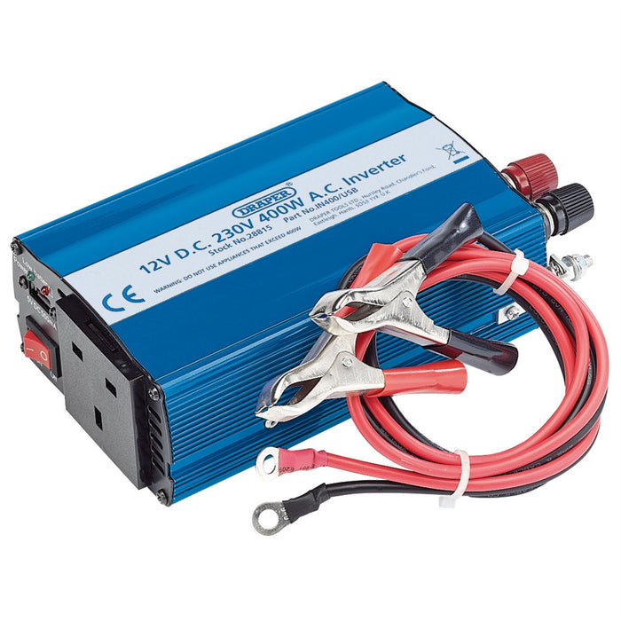 Draper 12V DC-AC Inverter, 400W 28815 Draper  - Dynamic Drive