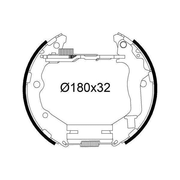 Genuine Valeo Pre-M. Brake Shoe Kit Fits Kia Picanto