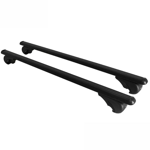 Roof Bars Rack Aluminium Black fits Peugeot 308 2008-2021 For Raised Rails Omtec  - Dynamic Drive