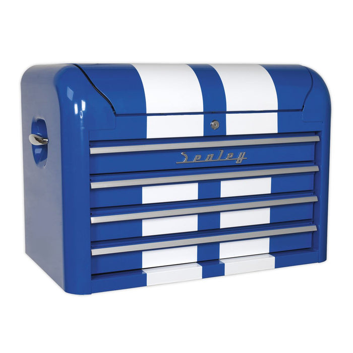 Sealey Topchest 4 Drawer Retro Style Blue with White Stripes AP28104BWS Sealey  - Dynamic Drive