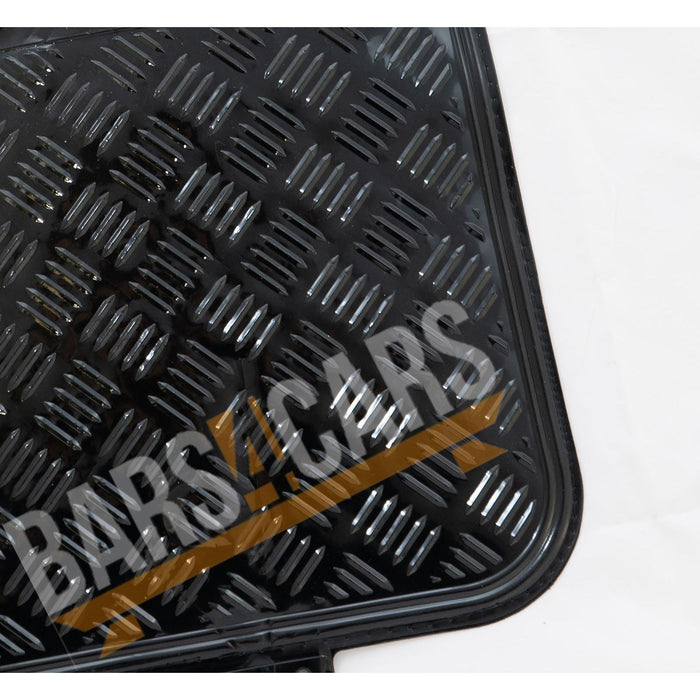 Black Checker Style Shiny Rubber Floor Mats Set Discovery Freelander UKB4C  - Dynamic Drive