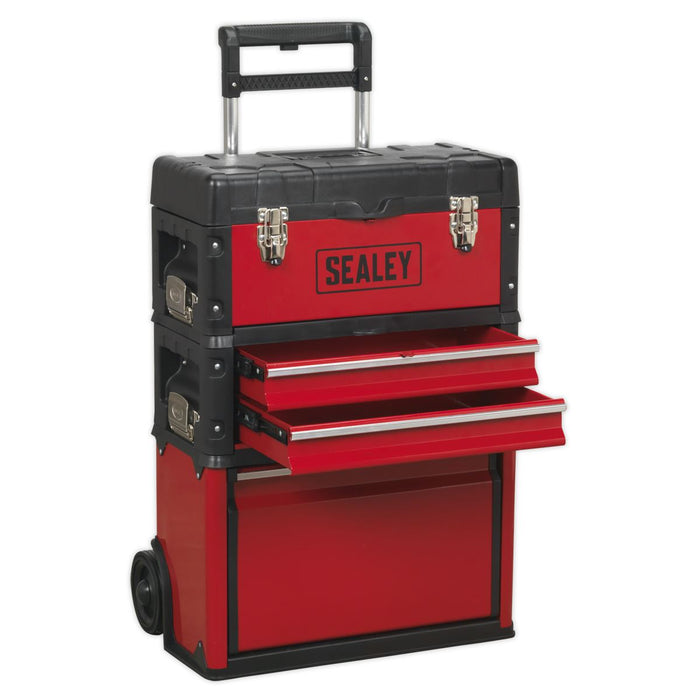 Sealey Mobile Steel/Composite Toolbox 3 Compartment AP548 Sealey  - Dynamic Drive