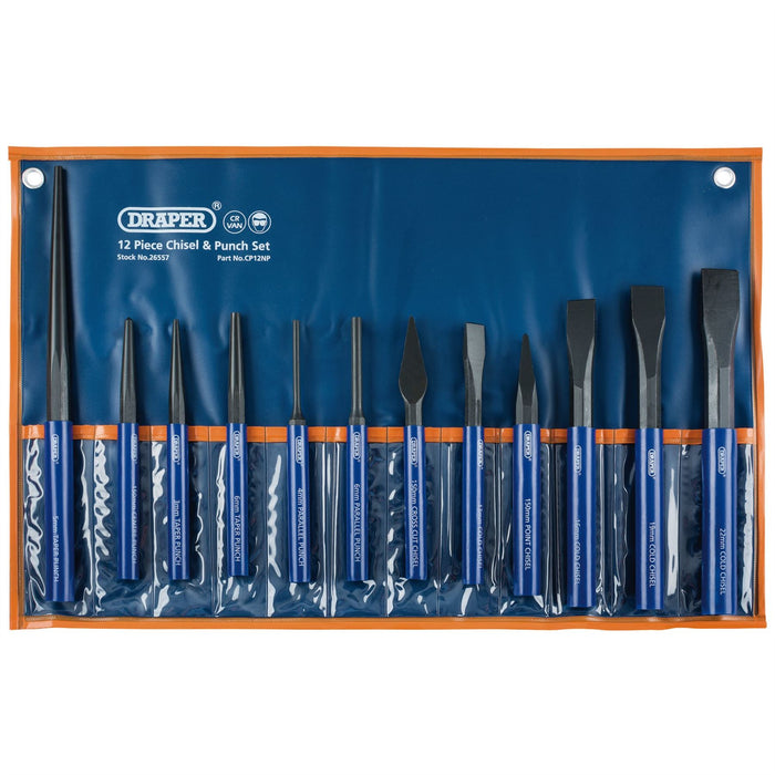 Draper Cold Chisel and Punch Set (12 Piece) 26557 Draper  - Dynamic Drive