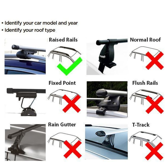 Steel Locking Roof Rack Cross Bars fits Fiat Doblo II 2010 - 2021