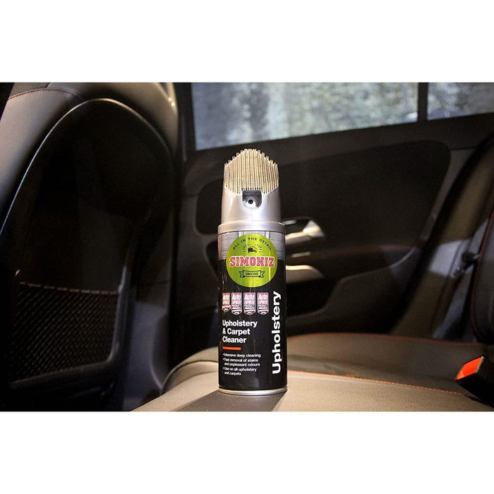 Simoniz Car Upholstery Fabric & Carpet Cleaner Foam Stain Remover Brush 400ml