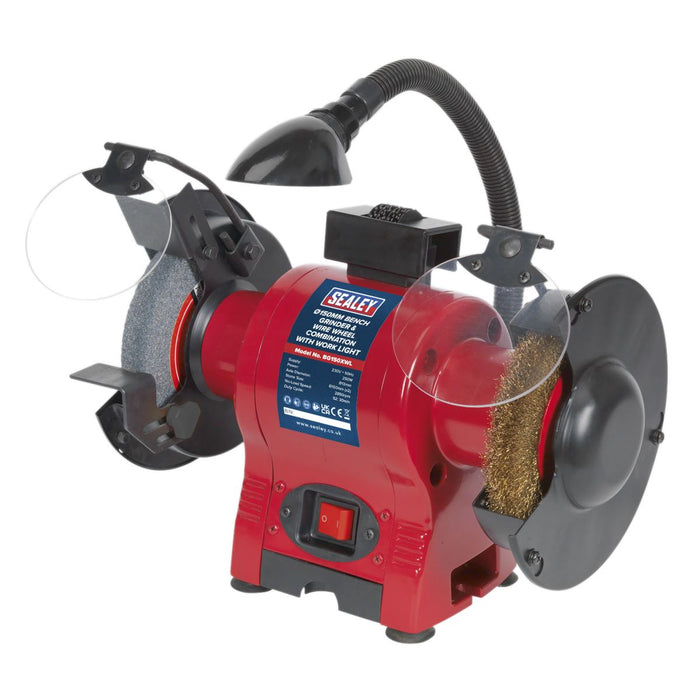 Sealey Bench Grinder150mm & Wire Wheel Combination with Worklight 250W/230V