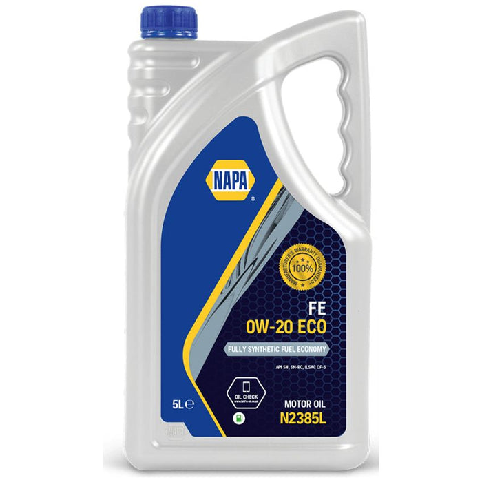 5L NAPA 0W20 FE Fully Synthetic Fuel Economy Engine Oil API-SN SN-RC, ILSAC GF-5 Napa  - Dynamic Drive