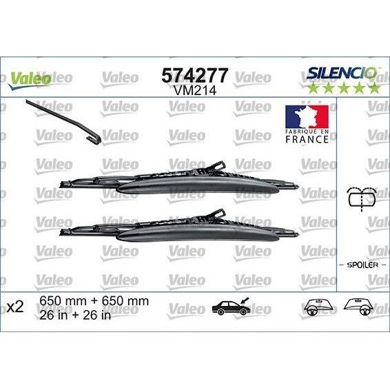 Valeo Wiper Blades Kit 574277 Automotive Part fits PSA Group Valeo  - Dynamic Drive