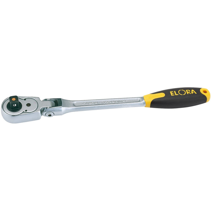 Draper Elora Quick Release Soft Grip Reversible Ratchet with Flexible Head, 1/2"