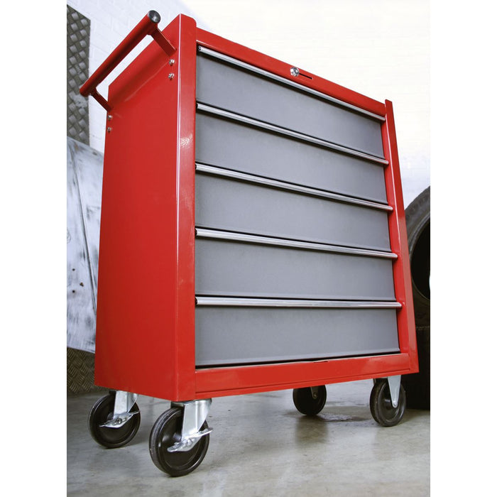 Sealey Rollcab 5 Drawer with Ball-Bearing Slides Red/Grey AP22505BB Sealey  - Dynamic Drive