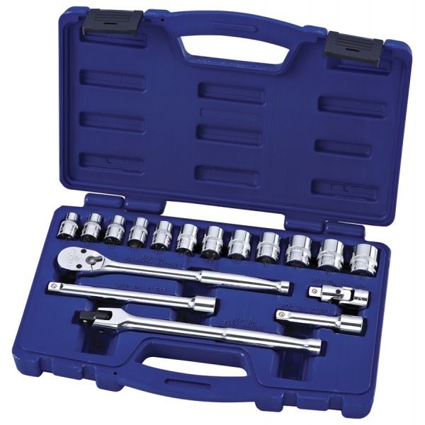 Carlyle Hand Tools Socket Set - Metric - 6 Pt - 3/8in. Dr - 17 Piece