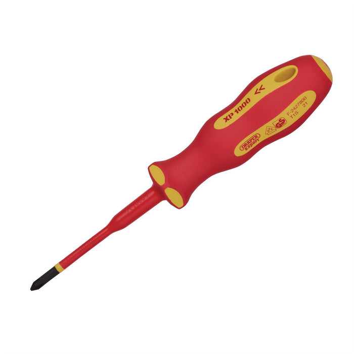 Draper XP1000 VDE Slimline Cross Slot Screwdriver, No.1 x 80mm 02163 Draper  - Dynamic Drive