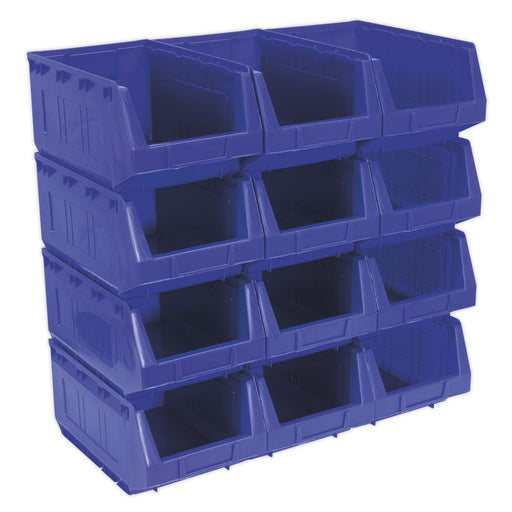 Sealey Plastic Storage Bin 210 x 355 x 165mm Blue Pack of 12 TPS412B Sealey  - Dynamic Drive