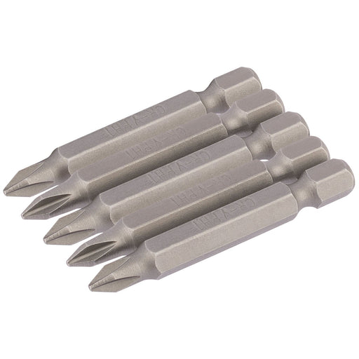 Draper Cross Slot Insert Bit, 1/4" Hex, 50mm Long, No.1 (Pack of 5) 64287 Draper  - Dynamic Drive