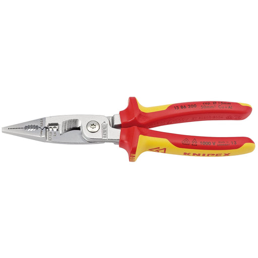 Draper Knipex 13 86 200 SB VDE Electricians Universal Installation Pliers, 200mm Draper  - Dynamic Drive