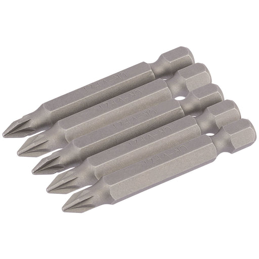 Draper PZ Type Insert Bit, 1/4" Hex, 50mm Long, No.1 (Pack of 5) 64281 Draper  - Dynamic Drive