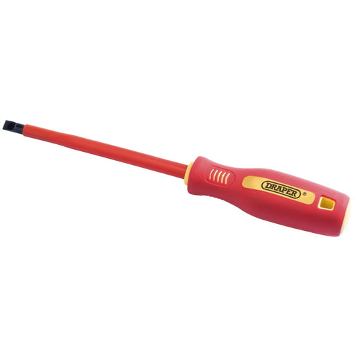 Draper Fully Insulated Plain Slot Screwdriver, 6.5 x 150mm 46519 Draper  - Dynamic Drive