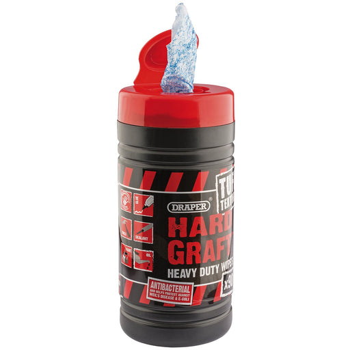 Draper 'Hard Graft' Tuff Texture Heavy Duty Wipes (Tub of 90) 84712 Draper  - Dynamic Drive