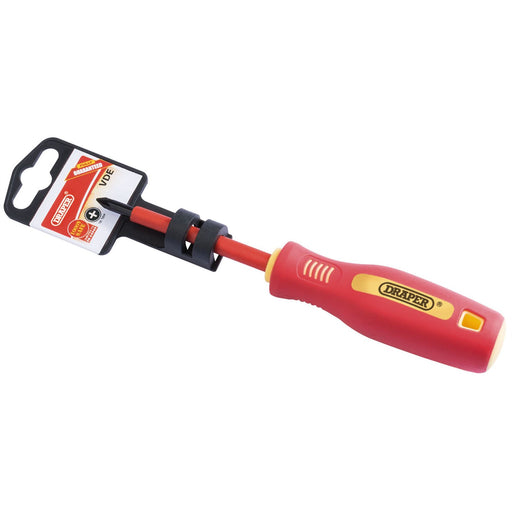 Draper Fully Insulated Soft Grip Cross Slot Screwdriver, No.1 x 80mm 46528 Draper  - Dynamic Drive