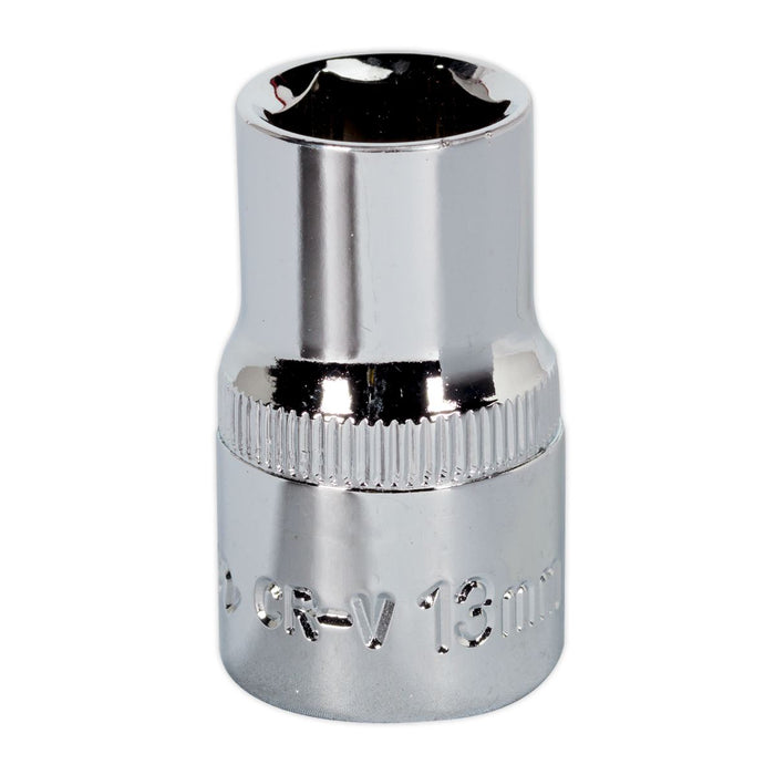 Sealey WallDrive Socket 13mm 1/2"Sq Drive Fully Polished SP1213