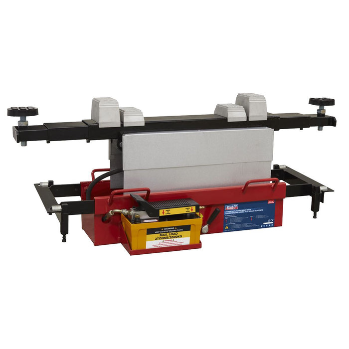 Sealey Air Jacking Beam 2 Tonne with Arm Extenders & Flat Roller Supports Sealey  - Dynamic Drive