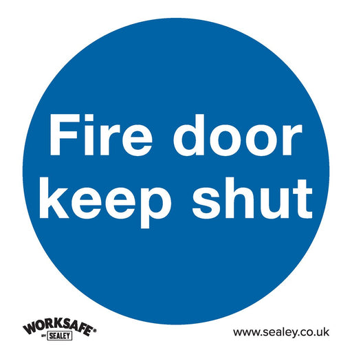 Sealey Mandatory Safety Sign Fire Door Keep Shut Self-Adhesive Vinyl SS1V1 Sealey  - Dynamic Drive