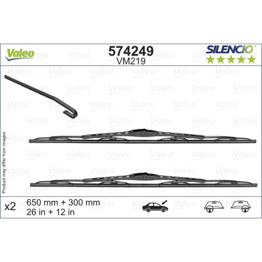 Valeo Wiper Blades Kit 574249 Automotive Part fits Nissan Note Valeo  - Dynamic Drive