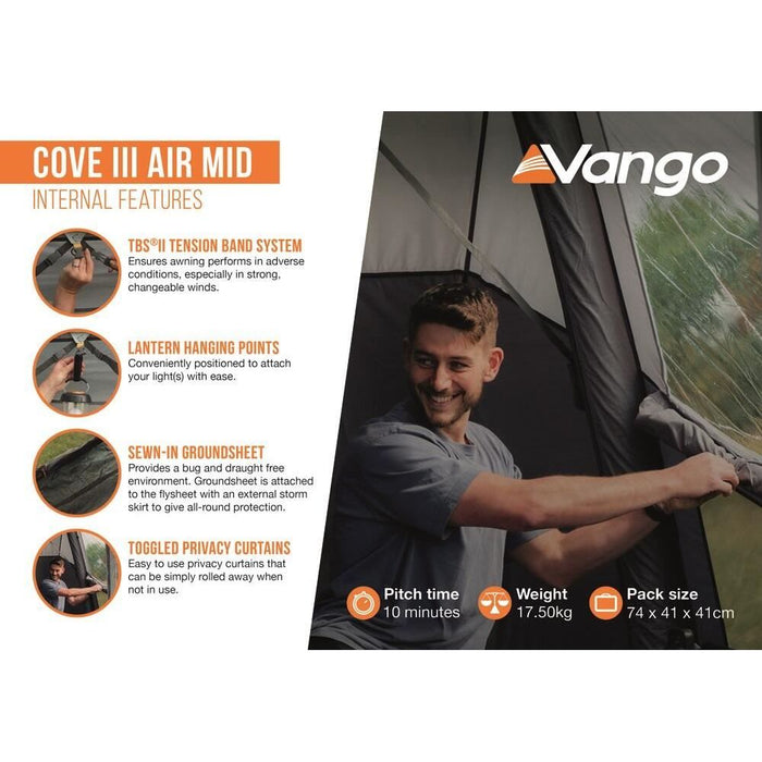 Vango Cove III Air Mid Drive Away Awning (215 - 255cm) Vango  - Dynamic Drive