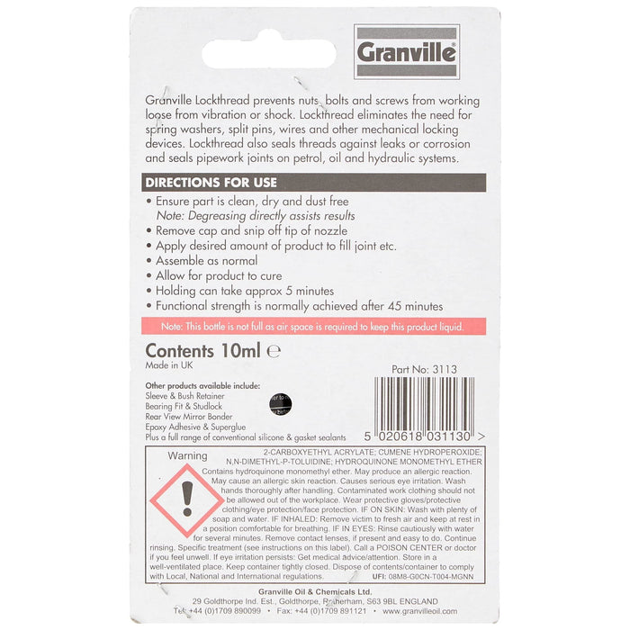 Granville Lock Thread - 10ml