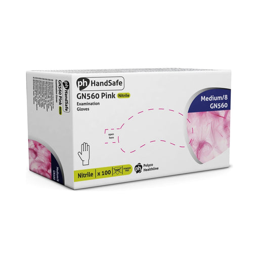 Bodyguards Powder Free Pink Nitrile Disposable Gloves Medium Box of 100 Bodyguard  - Dynamic Drive