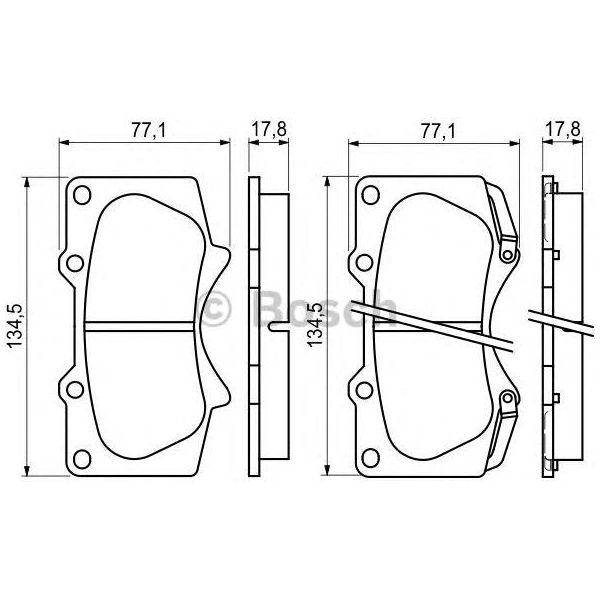 Genuine Bosch Brake Pad Set Bp1064 fits Toyota Hilux - 2.4 - 15- 0986494153