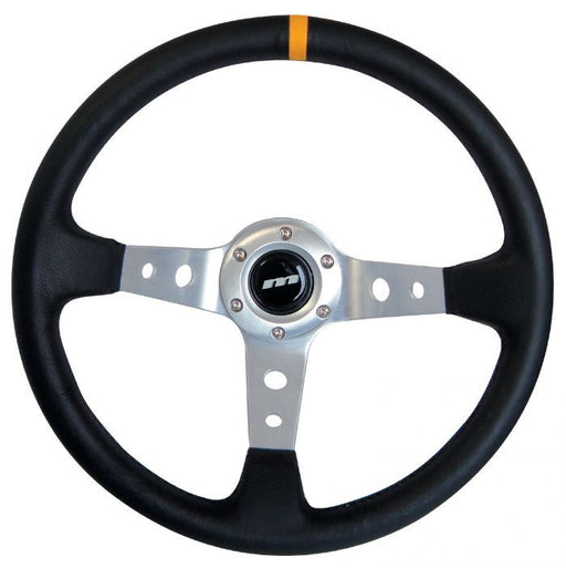 340mm Rally Sports Car Style Steering Wheel 3 Spoke Black Alcantara M34X3VV3S Mountney Classic  - Dynamic Drive