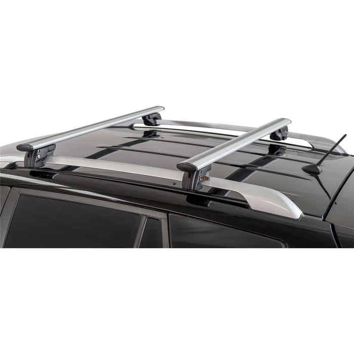 Aluminium Locking Roof Rack Wide & Flat Bars fits Nissan X-Trail w Raised Rails Menabo  - Dynamic Drive