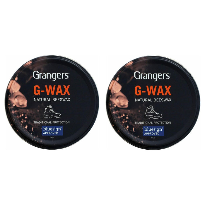 2x Grangers G-Wax 80g Leather Shoe/Boot Waterproofer Proofer Beeswax Polish Grangers  - Dynamic Drive