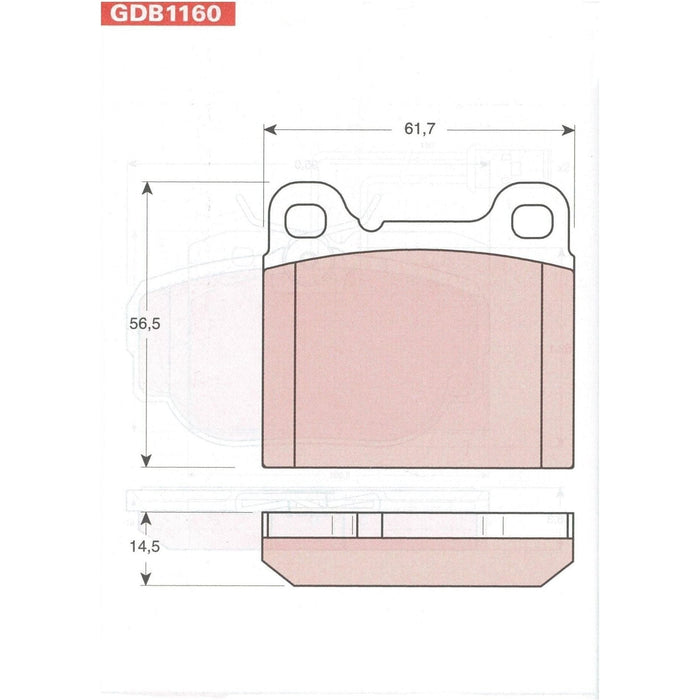 Genuine TRW Brake Pads (Rear) (R90) GDB1160 TRW  - Dynamic Drive